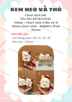 Hướng dẫn móc len kem heo và thỏ dễ thương chi tiết