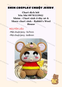 Hướng dẫn móc len Shin cosplay chuột Jerry dễ thương và chi tiết