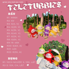 Hướng dẫn móc len Teletubbies dễ thương cho người mới bắt đầu