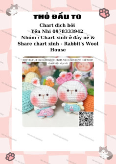 Hướng dẫn móc len thỏ đáng yêu với biểu đồ chi tiết