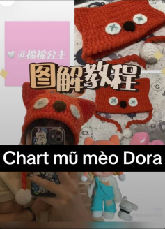 Hướng dẫn móc nón mèo Dora cho bé bằng len
