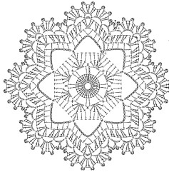 Intricate Crochet Doily Pattern with Floral Motif Design