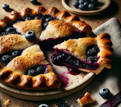 Juicy Blueberry Bliss: A Rustic Pie Delight