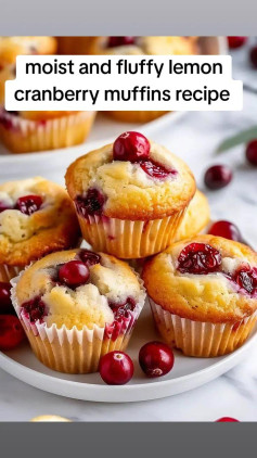 Lemon Cranberry Muffins