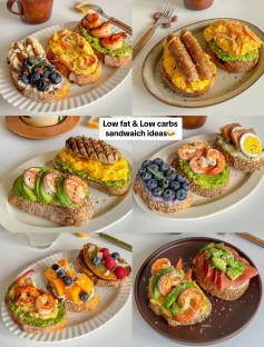 Low fat & low carbs sandwich ideas🥪🦐🫐🥑