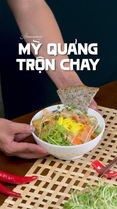 Mì Quảng Chay Thơm Lừng Xốt Tương Mè