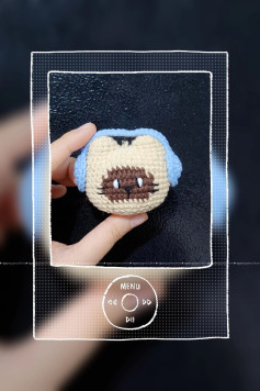 Móc len hình mèo đeo tai nghe xinh xắn cho người yêu âm nhạc