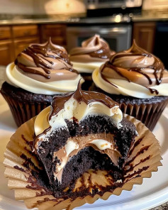 Mocha Swirl Dream Cupcakes with Coffee Cream Surprise