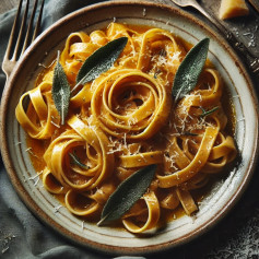 Nutty Brown Butter Tagliatelle with Crispy Sage and Miso Harmony