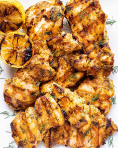 Nutty Tahini Grilled Chicken with Lemon Dill Rice