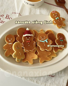 Pancake Giáng Sinh Hình Người Tuyết Ngọt Ngào