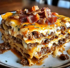 Parmesan Garlic Turkey BaconCheeseburger Lasagna