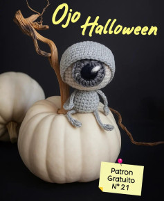 Patrón de amigurumi de ojo para Halloween