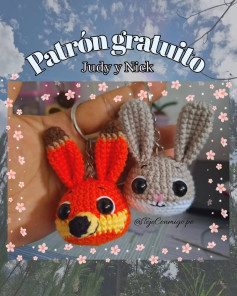 Patrón de amigurumi gratis: Judy y Nick llaveros