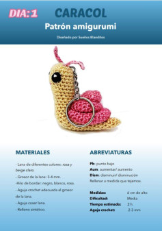 Patrón de caracol amigurumi: guía completa para principiantes