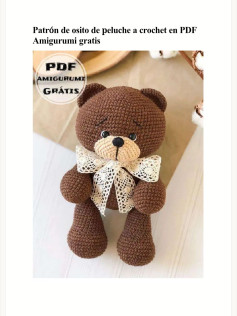 Patrón de osito de peluche amigurumi fácil y gratis en PDF
