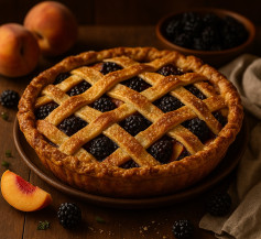 Peach-Blackberry Lattice Pie with Thyme-Sugar Crust Delight