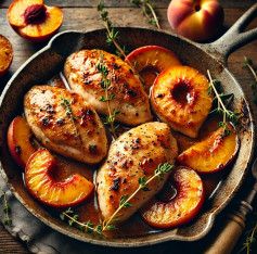 Peach-Infused Honey Glazed Chicken Delight