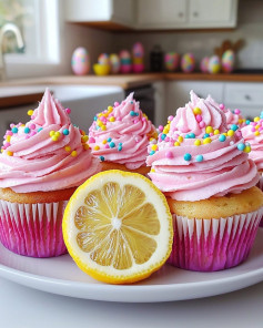 Pink Lemonade Cupcakes with Fluffy Frosting 🧁🧁