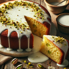 Pistachio Rosewater Delight with Yogurt Glaze
