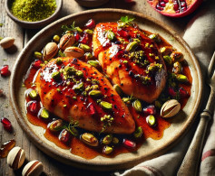Pomegranate Glazed Chicken with Pistachio Citrus Gremolata