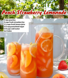 Refreshing Peach Strawberry Summer Lemonade Delight