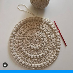 Round Crochet Pattern with Puff Stitch and Openwork Details