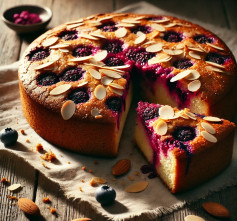 Rustic Berry Almond Delight with Golden Crust