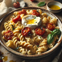 Rustic Burrata Pasta with Roasted Cherry Tomatoes