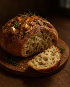 Rustic Roasted Garlic & Rosemary Loaf