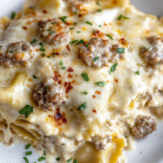 Sausage Alfredo Ravioli Lasagna