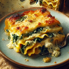 Savory Caramelized Onion & Goat Cheese Spinach Lasagna