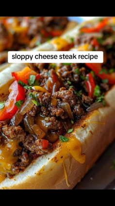Savory Cheesy Beef Delight on Toasted Buns