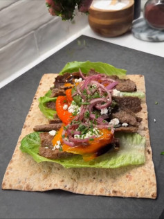 Savory Gyro Wrap with Spiced Beef and Fresh Veggies