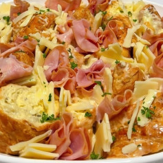 Savory Ham and Cheese Croissant Bake Delight