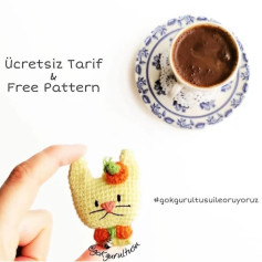 Sevimli Kedi Figürü İçin Ücretsiz Tarif ve Örgü Deseni