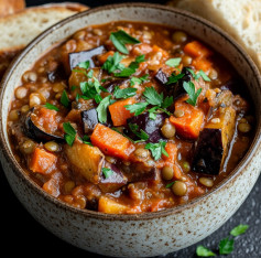 Smoky Eggplant and Lentil Harmony Stew
