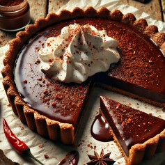 Spicy Cinnamon Chocolate Tart with a Chili Kick