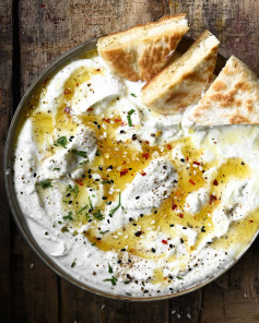 Spicy Honey Whipped Feta Delight with Pita Crunch