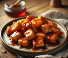 Spicy-Sweet Crispy Halloumi Bites with Chili Honey Glaze