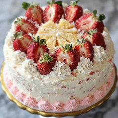 Strawberry Piña Colada with Malibu Frosting