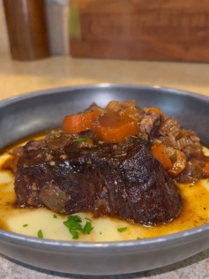 Sumptuous Red Wine Short Ribs with Herb Infusion