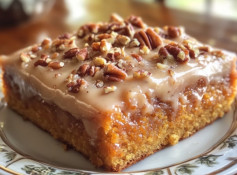 Sweet Potato Honeybun Cake with Pecan Icing