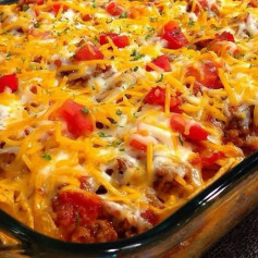 Tex-Mex Cheesy Nacho Casserole Fiesta