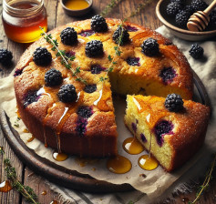 Thyme-Infused Blackberry Honey Bliss Cake