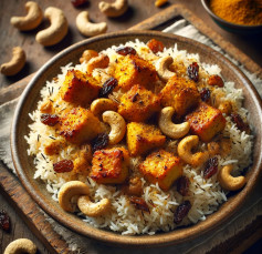 Tropical Cashew Rice with Curried Chicken Delight