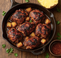 Tropical Pineapple Rum Glazed Chicken Delight