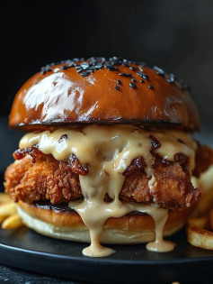 Ultimate Crispy Chicken Sandwich with Fried Egg & Melty Cheese