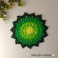 Vibrant Green Crochet Mandala Pattern for Beginners