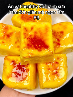 Vuông Phô Mai Sữa Trứng Nướng Vàng Thơm